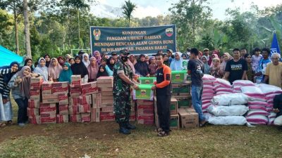 Pangdam I/BB Berikan Bantuan Logistik Bagi Korban Gempa