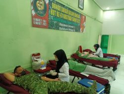 Di HUT Ke 61 Resimen Armed 1/SY/1 Kostrad menyelenggarakan Donor Darah