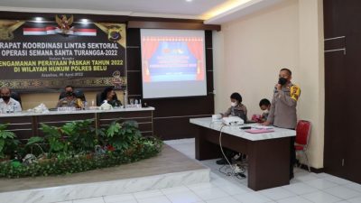 Jelang Pengamanan Paskah, Polres Belu Undang Inskait Gelar Rakor Lintas Sektoral Operasi Semana Santa 2022