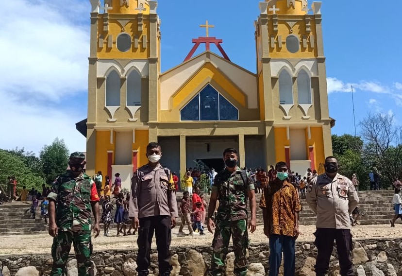 Ops Semana Santa 2022: Polres Belu dan Jajaran Amankan Misa Minggu Palma