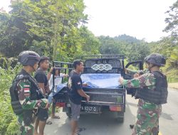 Tingkatkan Kewaspadaan Dan Rasa Aman, Satgas Yonif 122/TS Gelar Sweeping di sepanjang jalan Lintas Trans Jayapura-Wamena