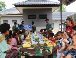 Pos Kout Tahota Bagi Makanan Bergizi Guna Menunjang Perbaikan Gizi Pada Anak Diwilayah Satgas Yonif 642/Kps