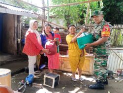 Peduli Anak Stunting, Babinsa Kelurahan Bence Dampingi Kader Posyandu Berikan Bantuan Sembako Dan Tambahan Gizi