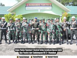 Satgas Pamtas Yonarmed 11 Kostrad Terima Sosialisasi Operasi Gaktib dan Yustisi dari Subdenpom VI/3-1 Nunukan