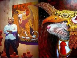 Lukisan “Tikus dalam Burung Garuda” karya seniman asal Banjarmasin Rokhyat
