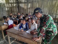 Satgas Pamtas RI-RDTL Berikan Pengajaran di Perbatasan, Guru dan Siswa SDK Manusasi Antusias