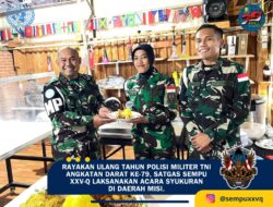 Rayakan Ulang Tahun Polisi Militer TNI Angkatan Darat Ke-79, Satgas Sempu XXV-Q Laksanakan Acara Syukuran di Daerah Misi