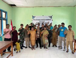 Pelatihan Pupuk Kompos oleh Satgas Pamtas RI-RDTL di Desa Nilulat