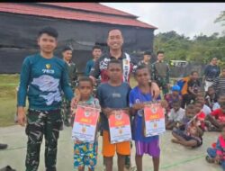 Satgas Pamtas RI-PNG Kewilayahan Yonif 763 SBA Pos Kumurkek Rayakan HUT RI Ke-80 dengan Lomba Meriah