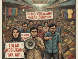 Demo Pedagang Pasar Ciroyom Tolak Kebijakan Tak Adil