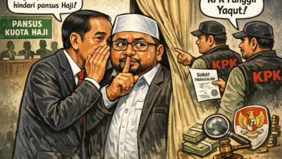 Jokowi ke Yaqut Printahken “Ngoempet”Hindari Pansus Kuota Haji, Korupsinikus: KPK Brani Panggil?