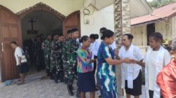 Iman dan Kerohanian Terjaga, Anggota Satgas TMMD ke-128 Kodim 1801/Manokwari Ibadah Minggu Bersama Warga
