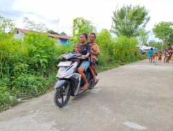 Pengecoran Jalan TMMD Ke-128 Kodim 1801/Manokwari Rampung, Warga Langsung Nikmati Hasilnya