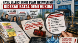 Sarat Kejanggalan Prosedural, Hasil Seleksi Dirut PDAM Tirtawening Didesak Batal Demi Hukum