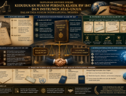 Eksplorasi Historis Yuridis: Kedudukan Hukum Perdata Klasik BW 1847 dan Instrumen Atas-Unjuk dalam Tata Hukum Internasional Modern
