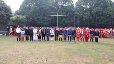 Semarak HUT ke-81 Kemerdekaan RI, Kantah Kota Bandung Bersama Kantah Bandung Raya Ikuti Upacara di Kanwil BPN Jabar