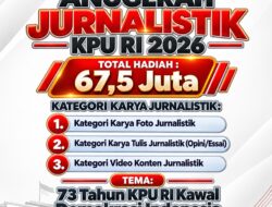 KPU RI Resmi Buka Pendaftaran Anugerah Jurnalistik 2026, Usung Tema “73 Tahun KPU RI Kawal Demokrasi Indonesia”